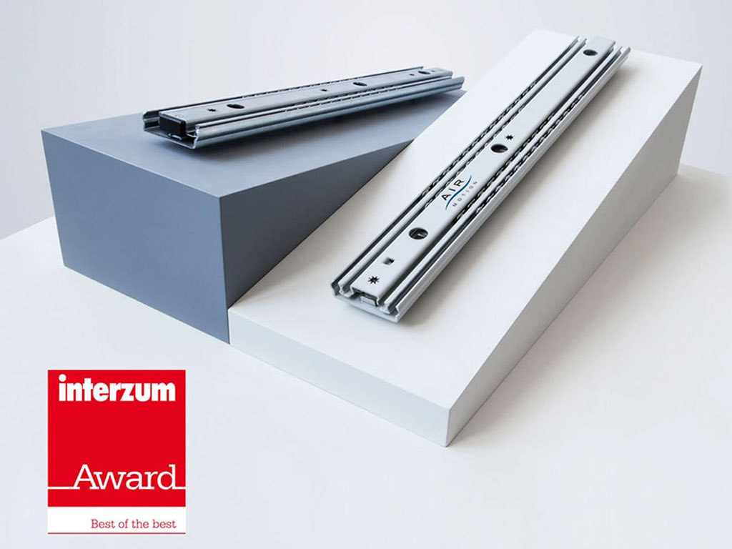 Teleskopschiene „AIR Motion" ausgezeichnet mit dem Interzum Award „Best of the Best"